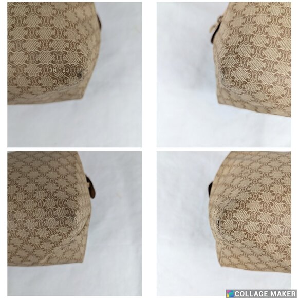 Celine Macadam Vintage Clutch Bag Beige Pouch Made in Italy - Picture 8 of 10